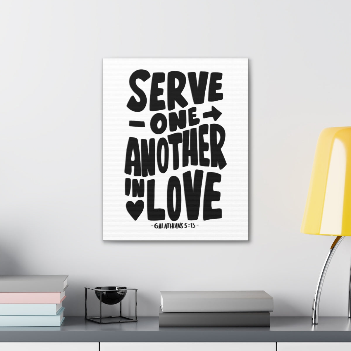 Scripture Walls Serve One Another Galatians 5:13 Bible Verse Canvas Christian Wall Art Ready to Hang Unframed-Express Your Love Gifts