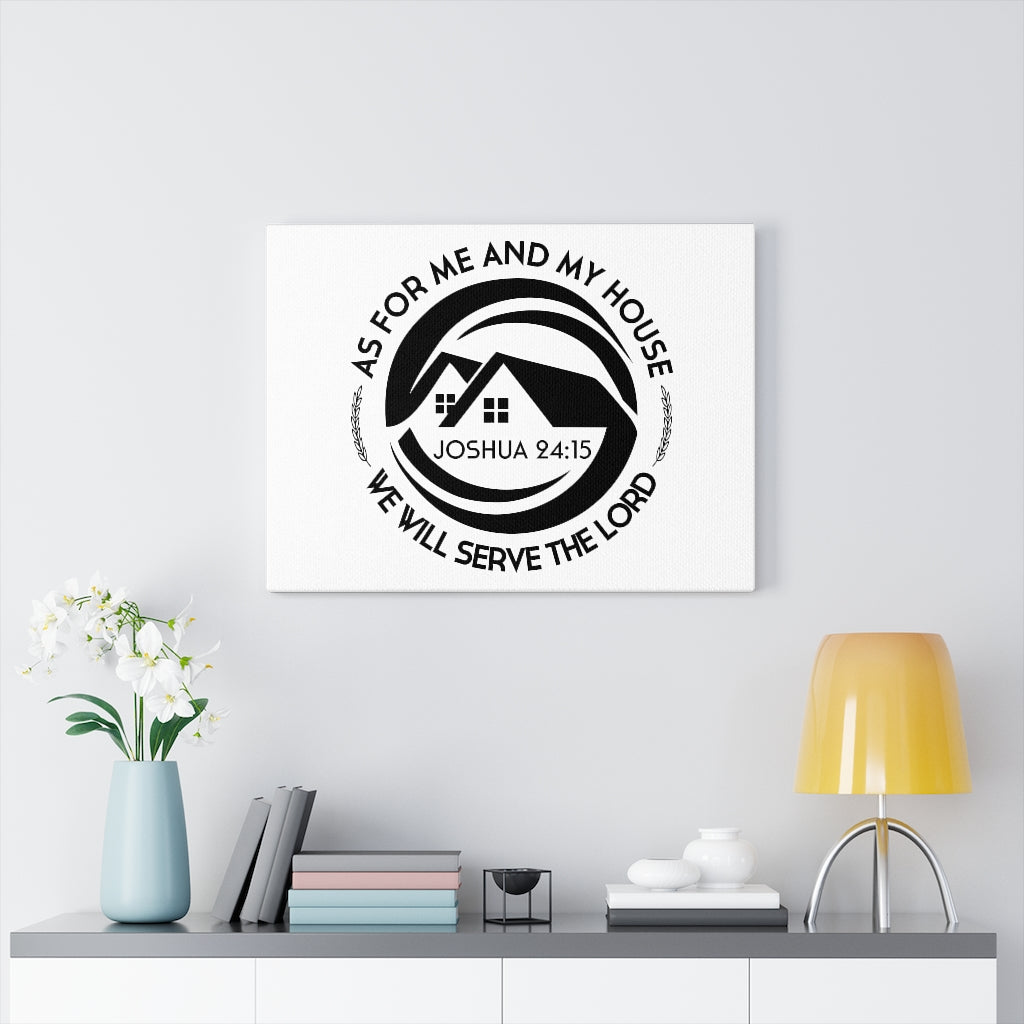 Scripture Walls Serve The Lord Joshua 24:15 White Bible Verse Canvas Christian Wall Art Ready to Hang Unframed-Express Your Love Gifts