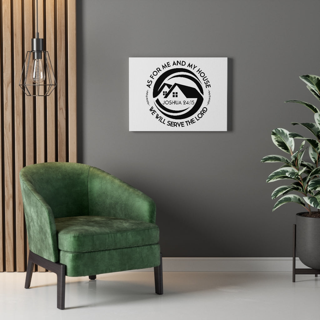 Scripture Walls Serve The Lord Joshua 24:15 White Bible Verse Canvas Christian Wall Art Ready to Hang Unframed-Express Your Love Gifts