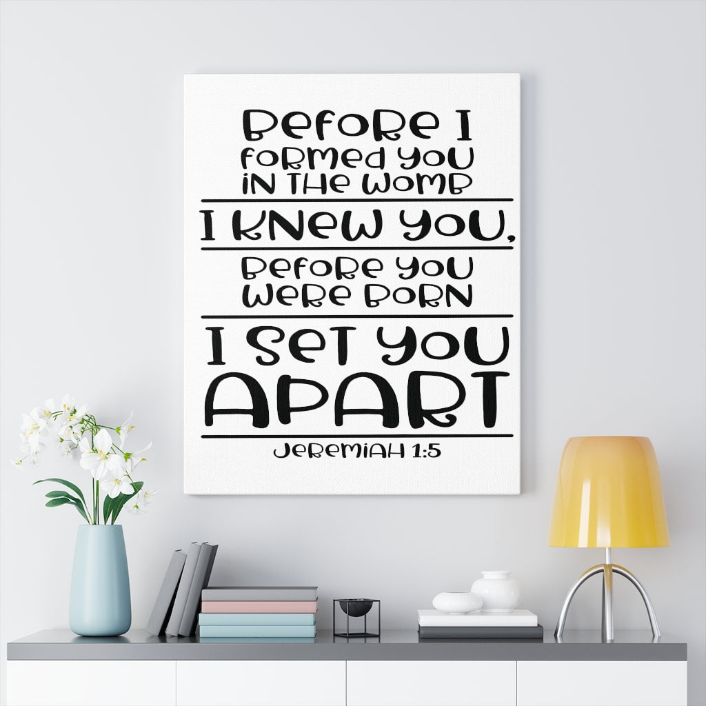 Scripture Walls Set You Apart Jeremiah 1:5 Bible Verse Canvas Christian Wall Art Ready to Hang Unframed-Express Your Love Gifts