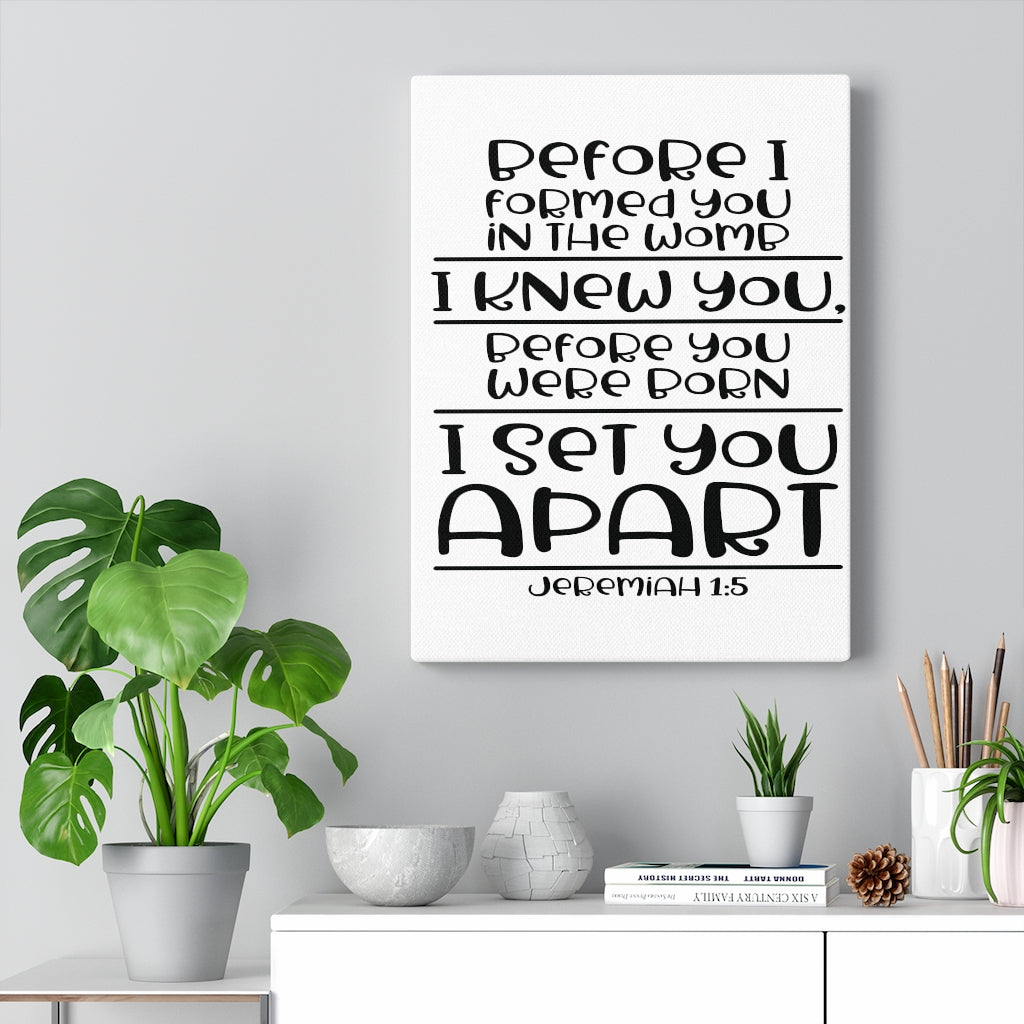 Scripture Walls Set You Apart Jeremiah 1:5 Bible Verse Canvas Christian Wall Art Ready to Hang Unframed-Express Your Love Gifts