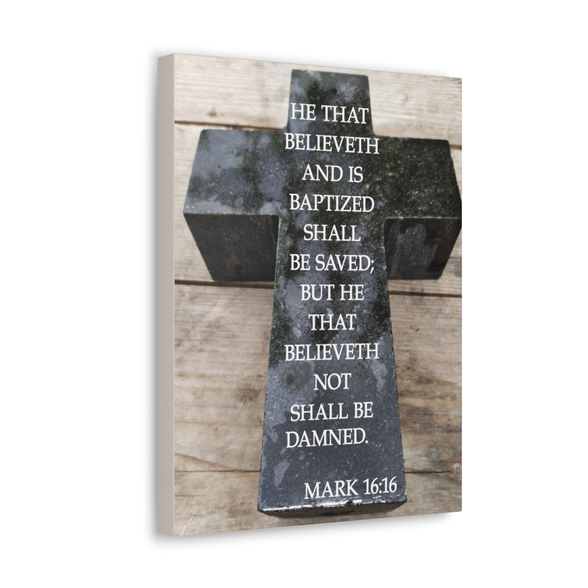Scripture Walls Shall Be Saved Mark 16:16 Bible Verse Canvas Christian Wall Art Bible Verse Print Ready To Hang Unframed-Express Your Love Gifts