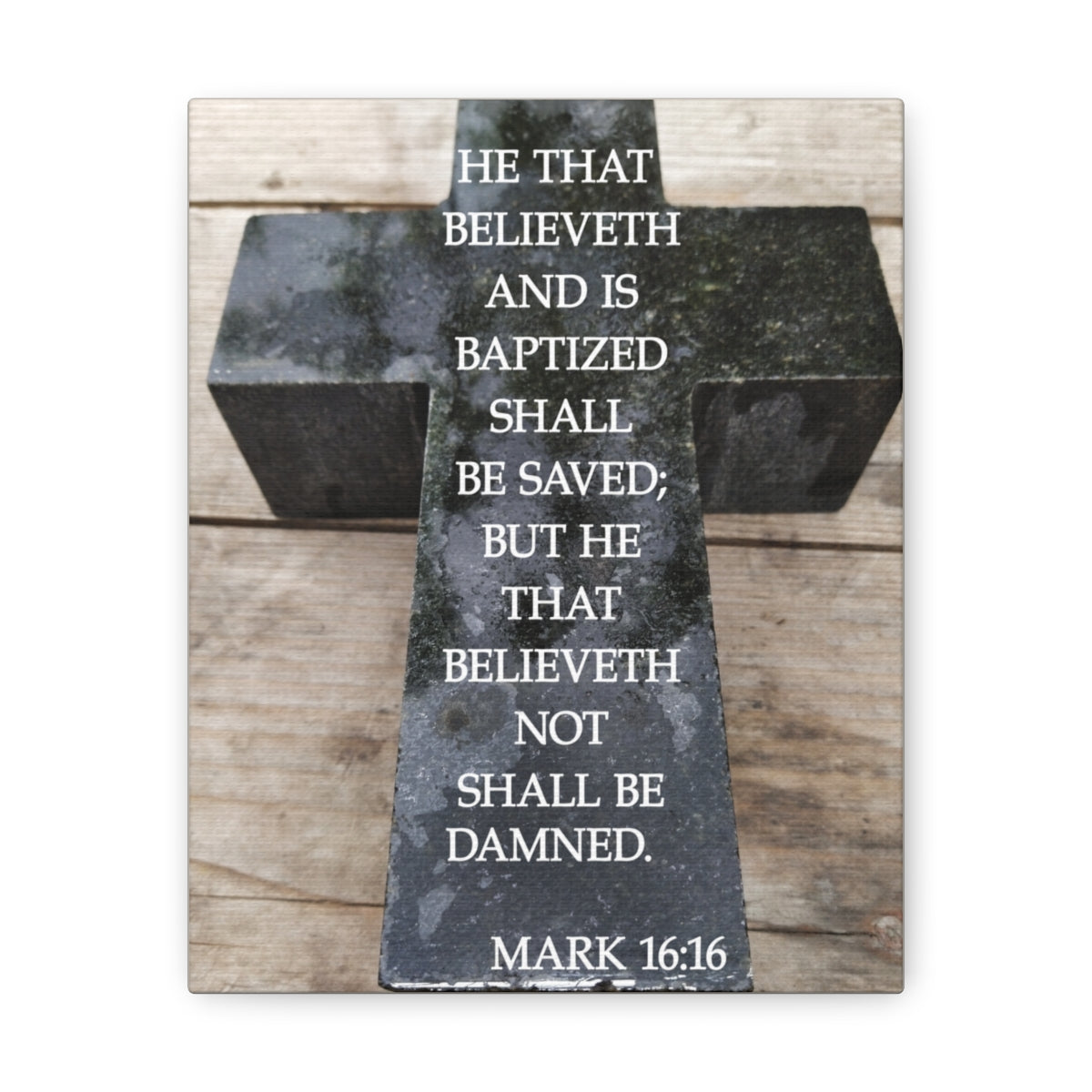 Scripture Walls Shall Be Saved Mark 16:16 Bible Verse Canvas Christian Wall Art Bible Verse Print Ready To Hang Unframed-Express Your Love Gifts
