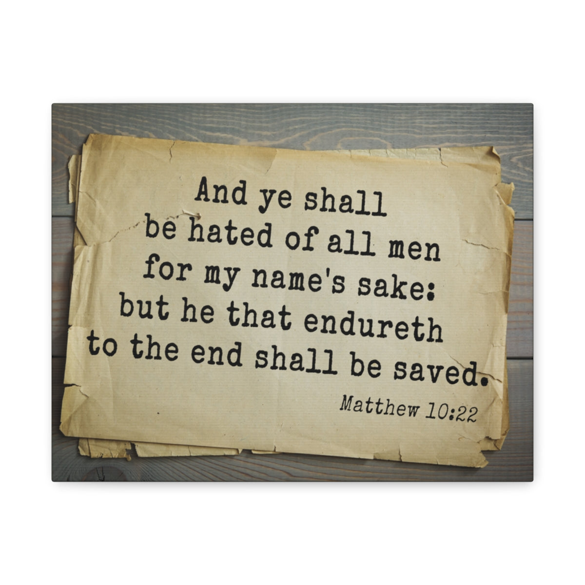 Scripture Walls Shall Be Saved Matthew 10:22 Bible Verse Canvas Christian Wall Art Bible Verse Print Ready To Hang Unframed-Express Your Love Gifts