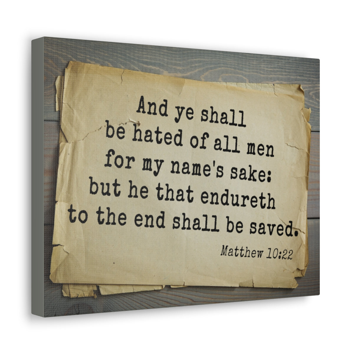 Scripture Walls Shall Be Saved Matthew 10:22 Bible Verse Canvas Christian Wall Art Bible Verse Print Ready To Hang Unframed-Express Your Love Gifts
