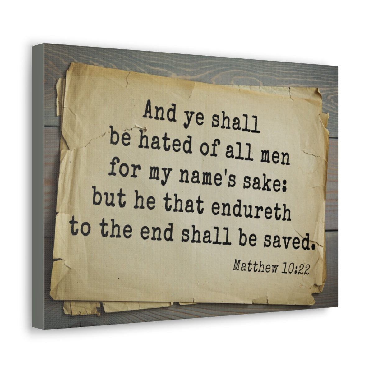 Scripture Walls Shall Be Saved Matthew 10:22 Bible Verse Canvas Christian Wall Art Bible Verse Print Ready To Hang Unframed-Express Your Love Gifts