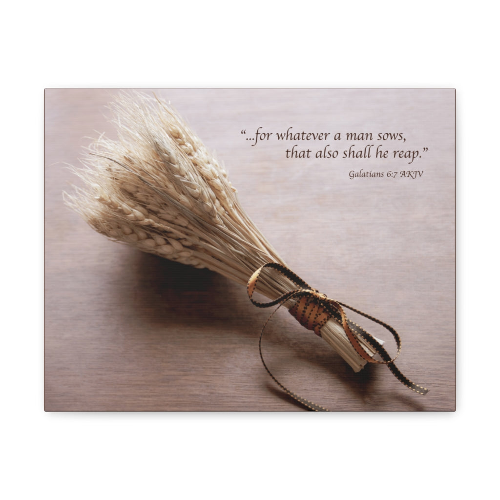 Scripture Walls Shall He Reap Galatians 6:7 Bible Verse Canvas Christian Wall Art Ready to Hang Unframed-Express Your Love Gifts