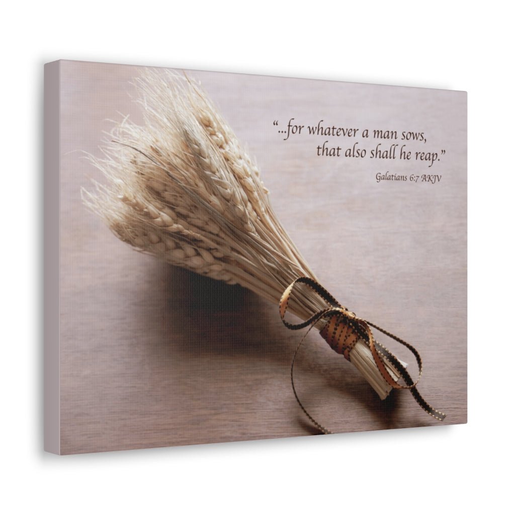 Scripture Walls Shall He Reap Galatians 6:7 Bible Verse Canvas Christian Wall Art Ready to Hang Unframed-Express Your Love Gifts