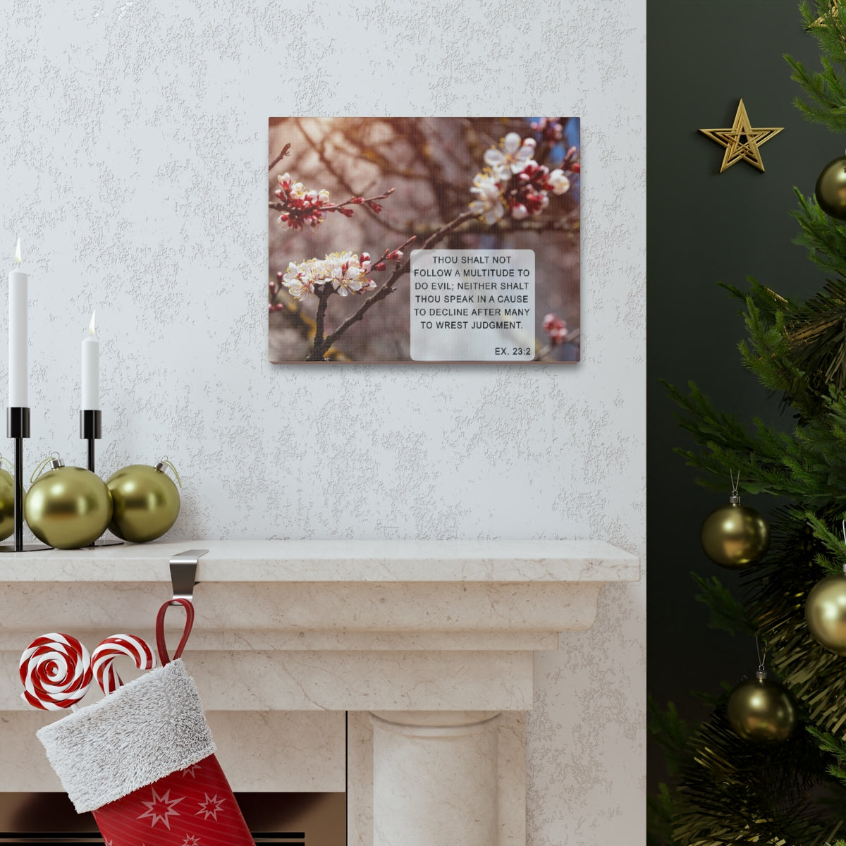 Scripture Walls Shalt Not Follow Exodus 23:2 Bible Verse Canvas Christian Wall Art Bible Verse Print Ready To Hang Unframed-Express Your Love Gifts