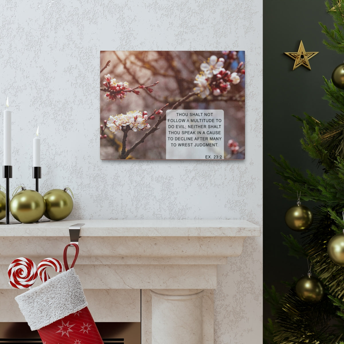 Scripture Walls Shalt Not Follow Exodus 23:2 Bible Verse Canvas Christian Wall Art Bible Verse Print Ready To Hang Unframed-Express Your Love Gifts