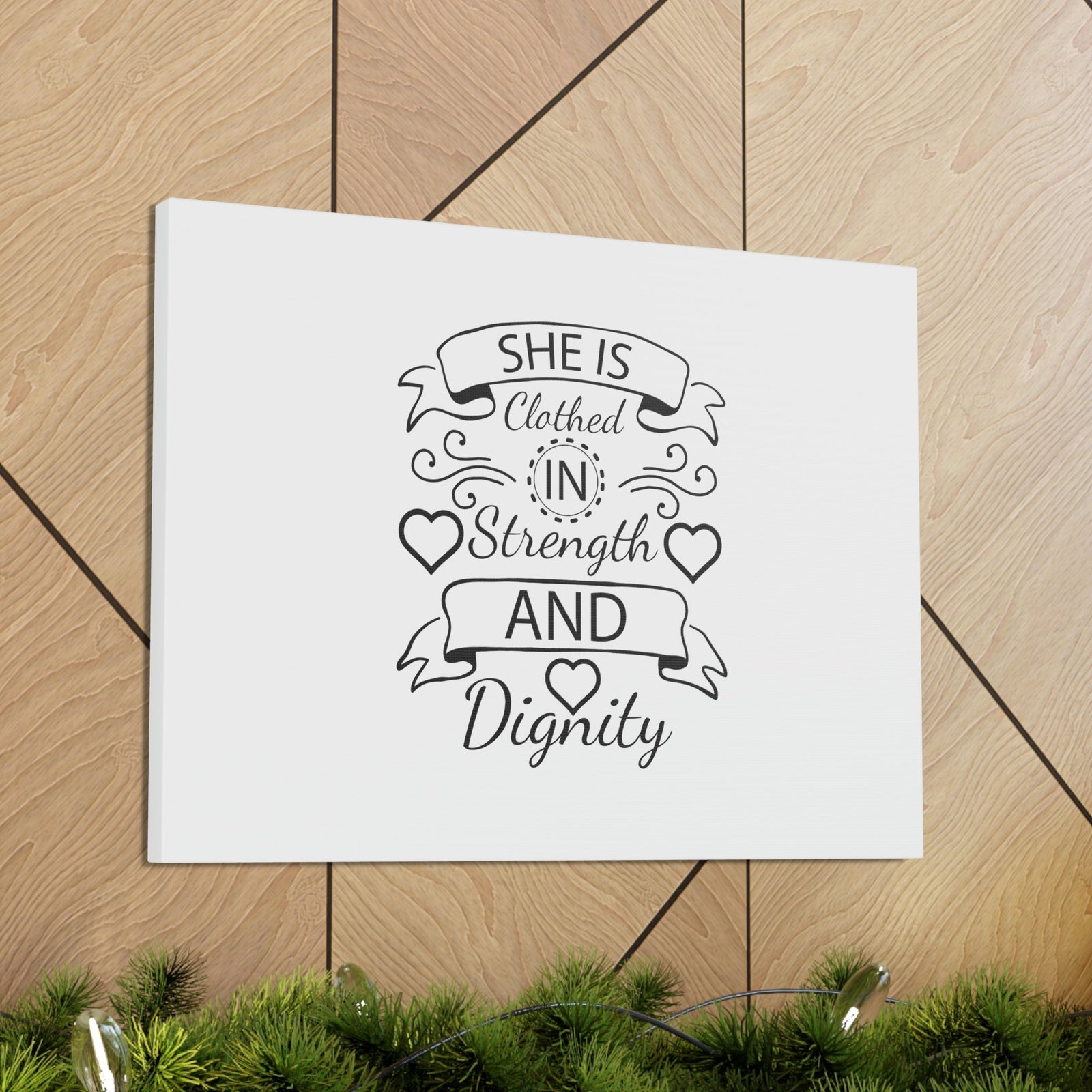 Scripture Walls She Is Clothed In Strength And Dignity Proverbs 31:25 Christian Wall Art Bible Verse Print Ready to Hang Unframed-Express Your Love Gifts