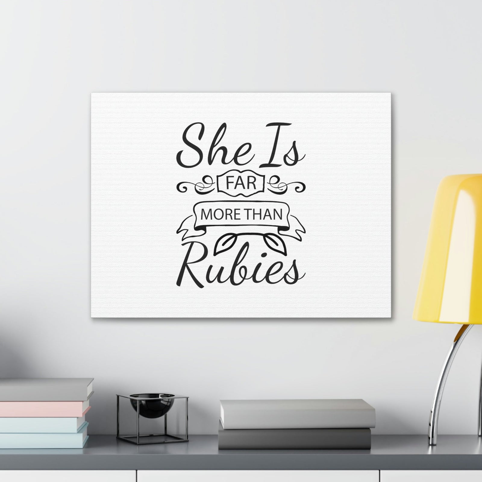 Scripture Walls She Is Far More Than Rubies Proverbs 3:15 Leaves Christian Wall Art Bible Verse Print Ready to Hang Unframed-Express Your Love Gifts