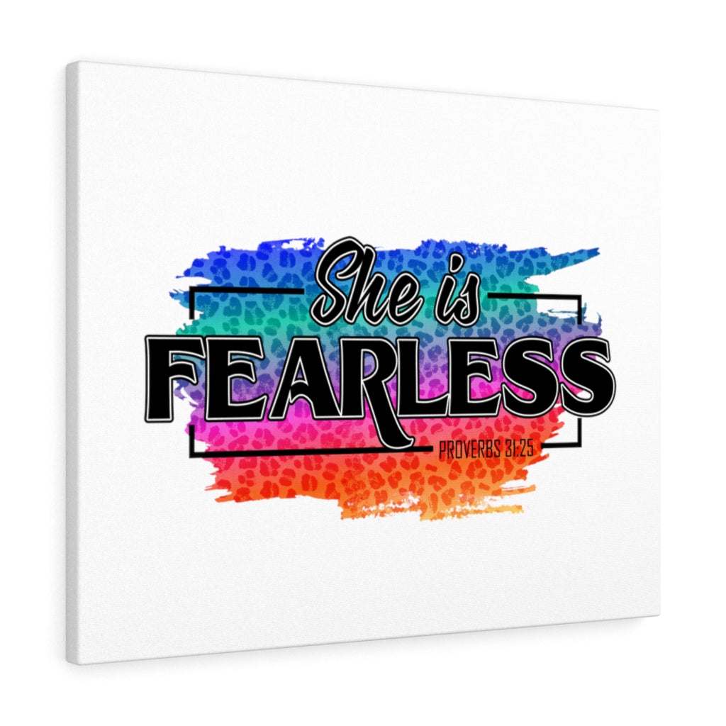 Scripture Walls She Is Fearless Proverbs 31:25 Bible Verse Canvas Christian Wall Art Ready to Hang Unframed-Express Your Love Gifts