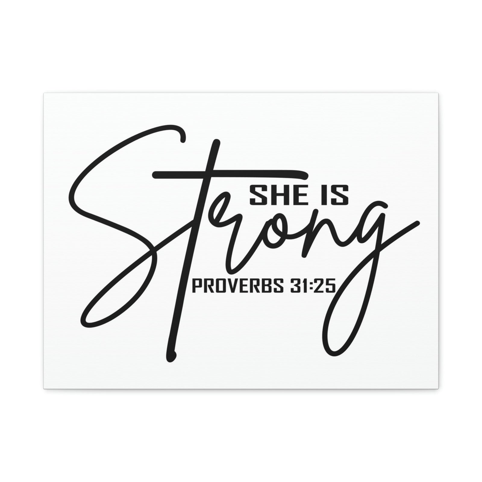 Scripture Walls She Is Strong Cross Proverbs 31:25 Bible Verse Canvas Christian Wall Art Ready to Hang Unframed-Express Your Love Gifts