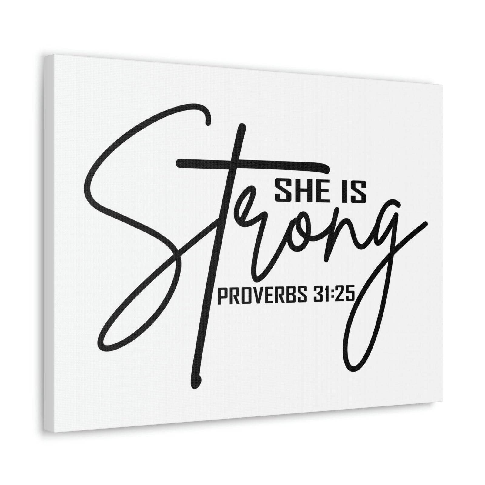 Scripture Walls She Is Strong Cross Proverbs 31:25 Bible Verse Canvas Christian Wall Art Ready to Hang Unframed-Express Your Love Gifts