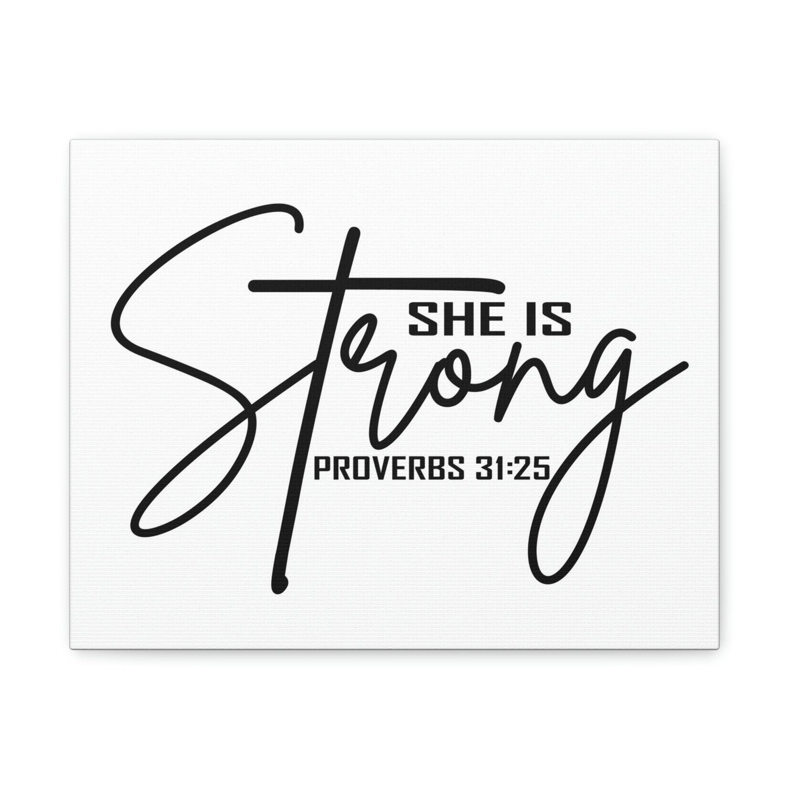 Scripture Walls She Is Strong Cross Proverbs 31:25 Bible Verse Canvas Christian Wall Art Ready to Hang Unframed-Express Your Love Gifts
