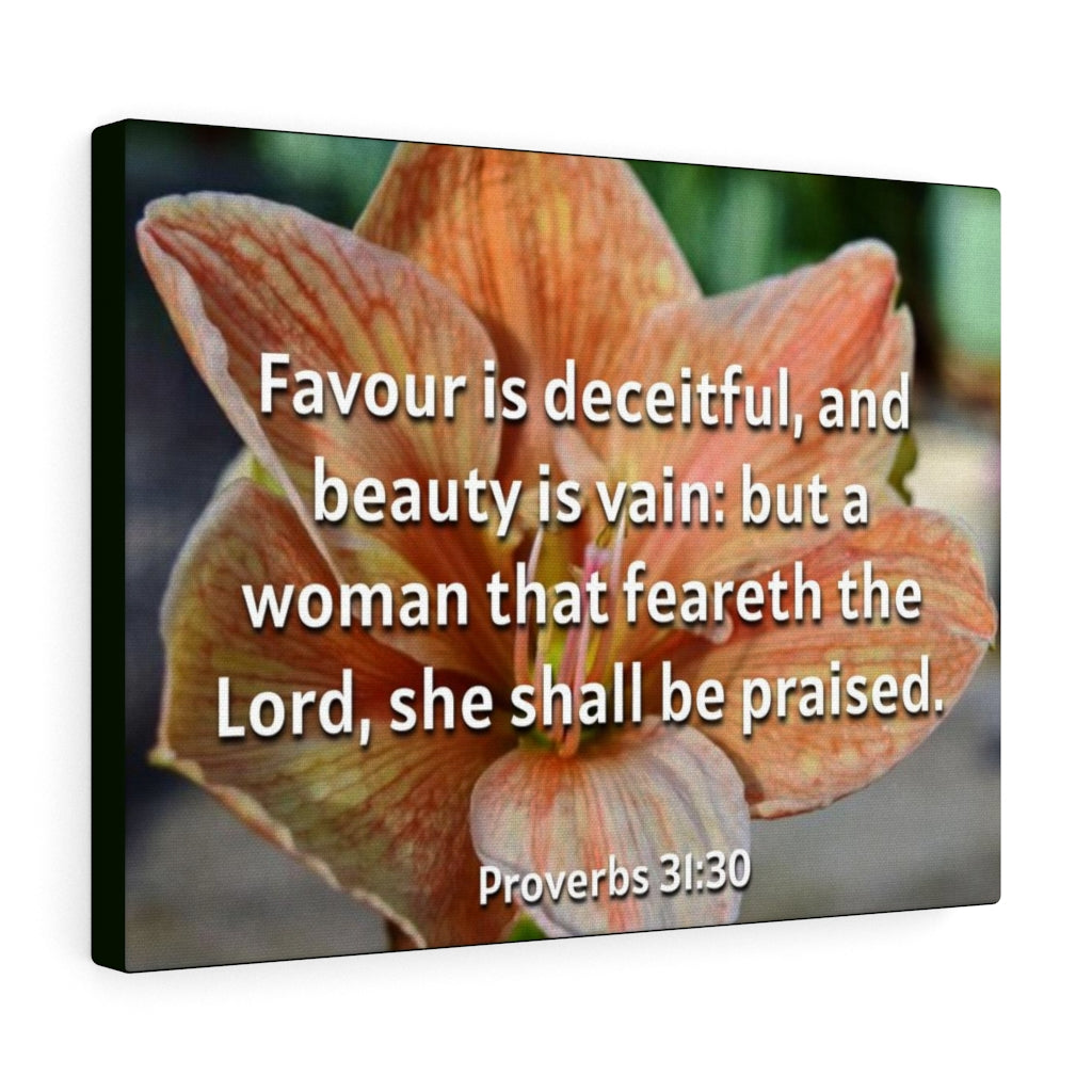 Scripture Walls She Shall Be Praised Proverbs 31:30 Bible Verse Canvas Christian Wall Art Ready to Hang Unframed-Express Your Love Gifts