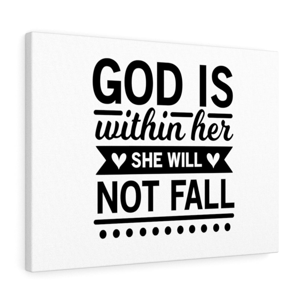 Scripture Walls She Will Not Fall Bible Verse Canvas Christian Wall Art Ready to Hang Unframed-Express Your Love Gifts