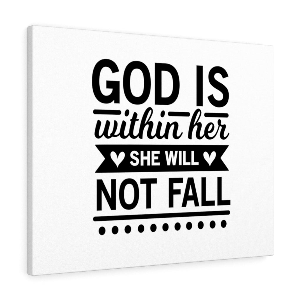 Scripture Walls She Will Not Fall Bible Verse Canvas Christian Wall Art Ready to Hang Unframed-Express Your Love Gifts