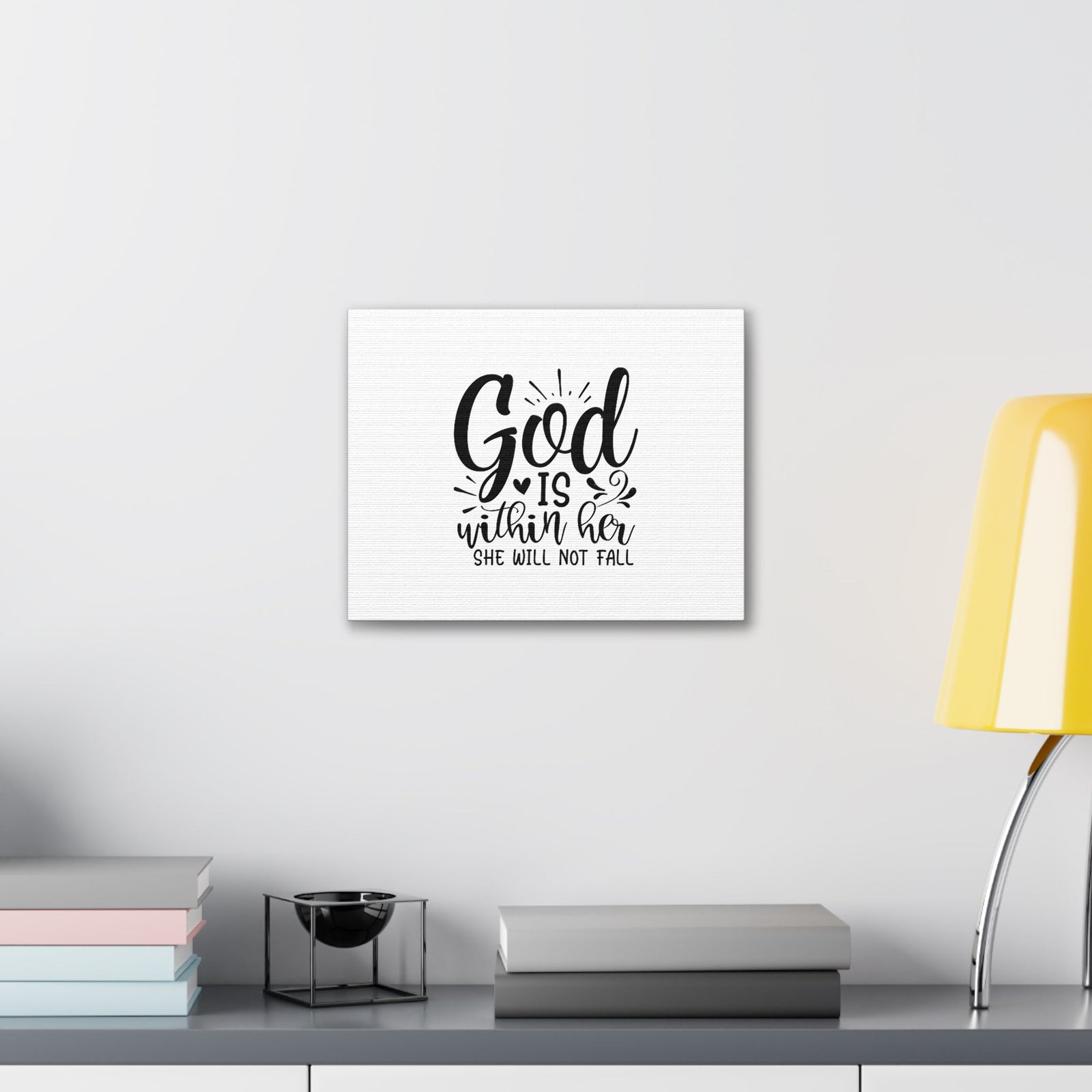 Scripture Walls She Will Not Fall Psalms 46:5 Heart Christian Wall Art Bible Verse Print Ready to Hang Unframed-Express Your Love Gifts