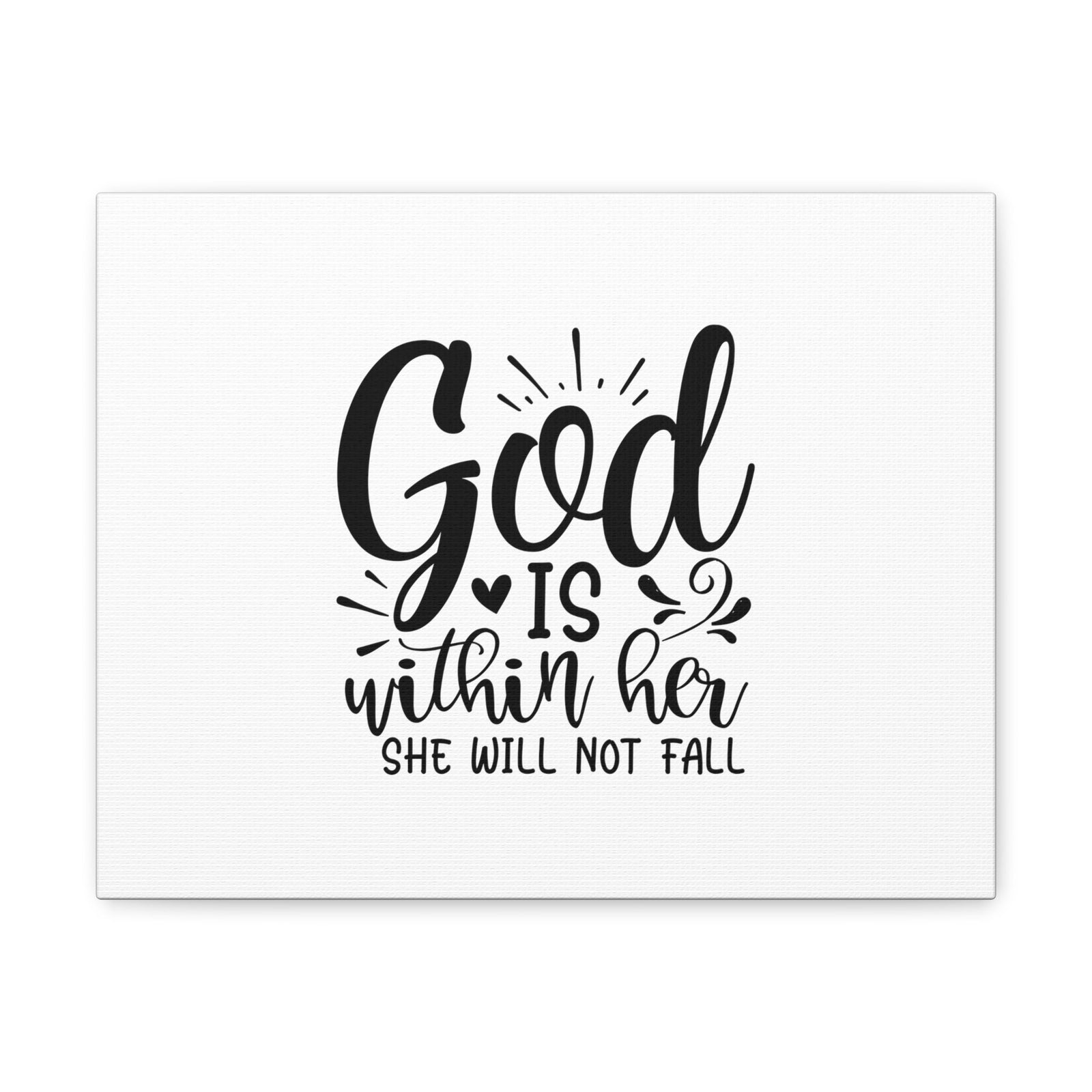 Scripture Walls She Will Not Fall Psalms 46:5 Heart Christian Wall Art Bible Verse Print Ready to Hang Unframed-Express Your Love Gifts