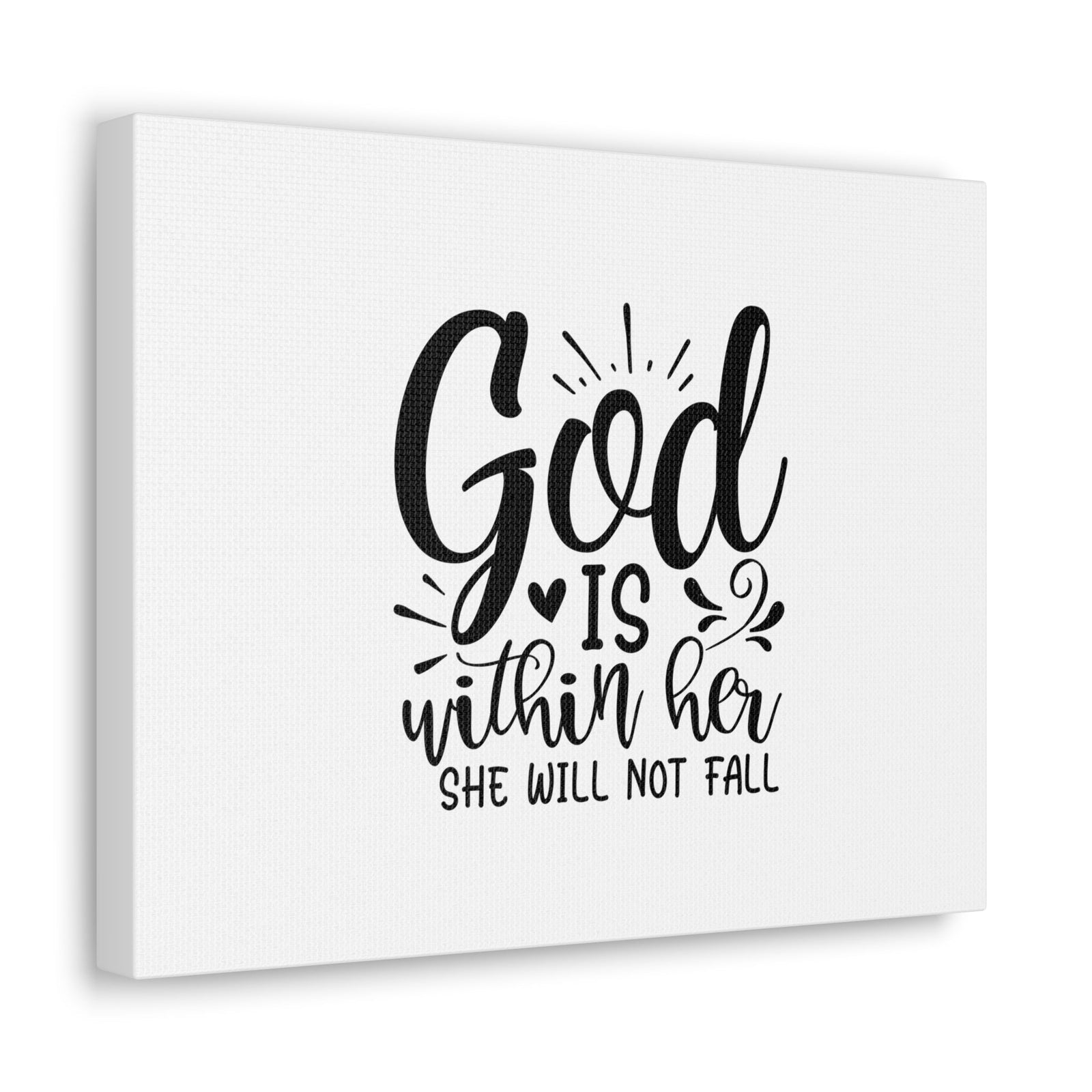 Scripture Walls She Will Not Fall Psalms 46:5 Heart Christian Wall Art Bible Verse Print Ready to Hang Unframed-Express Your Love Gifts