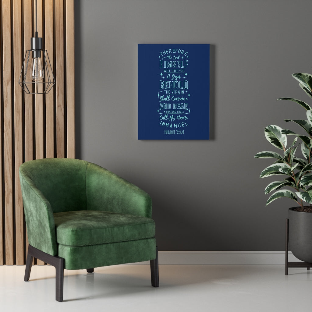 Scripture Walls Sign Isaiah 7:14 Bible Verse Canvas Christian Wall Art Ready to Hang Unframed-Express Your Love Gifts