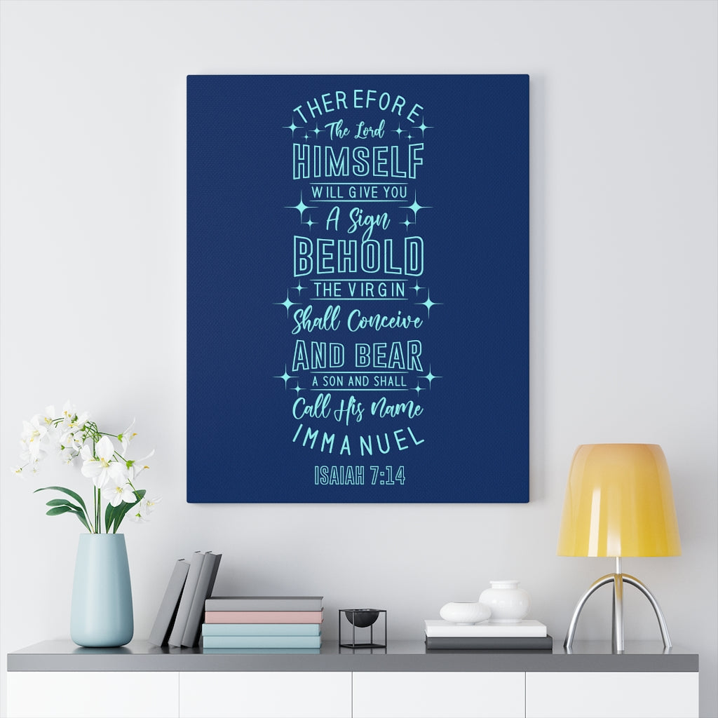 Scripture Walls Sign Isaiah 7:14 Bible Verse Canvas Christian Wall Art Ready to Hang Unframed-Express Your Love Gifts