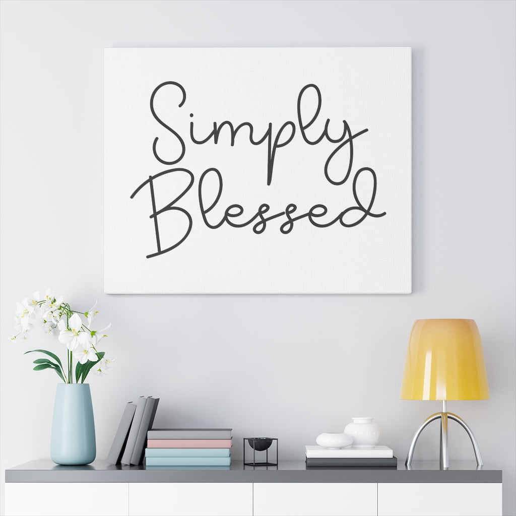 Scripture Walls Simply Blessed Plain Bible Verse Canvas Christian Wall Art Ready to Hang Unframed-Express Your Love Gifts