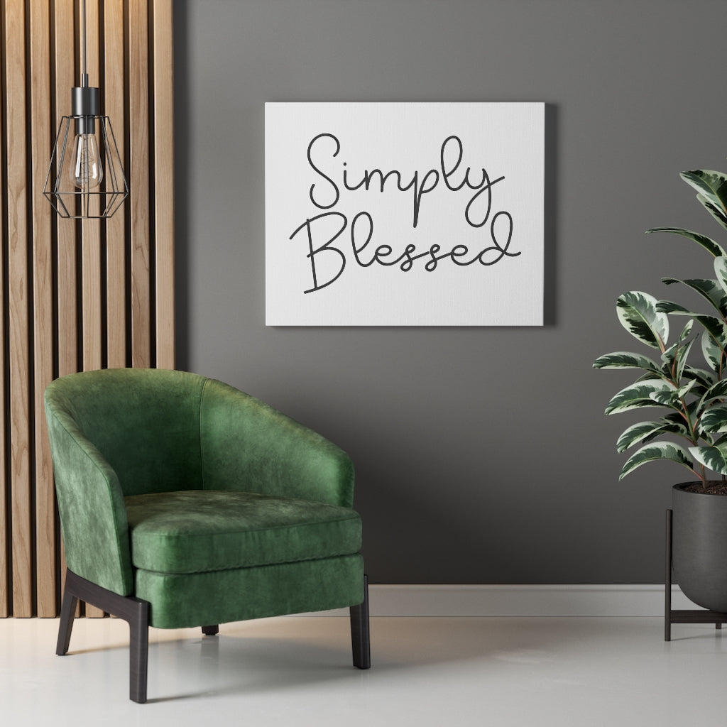 Scripture Walls Simply Blessed Plain Bible Verse Canvas Christian Wall Art Ready to Hang Unframed-Express Your Love Gifts