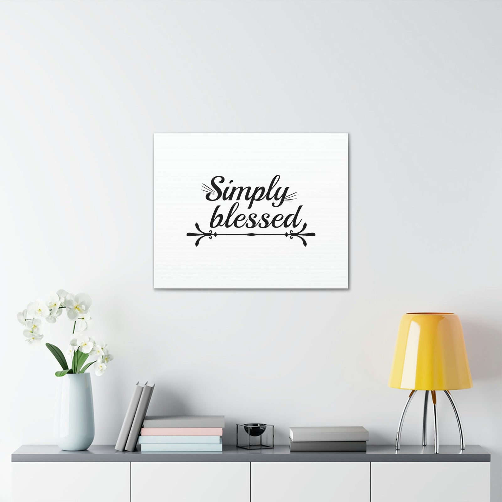 Scripture Walls Simply Blessed Psalms 67:7 Cursive Christian Wall Art Bible Verse Print Ready to Hang Unframed-Express Your Love Gifts