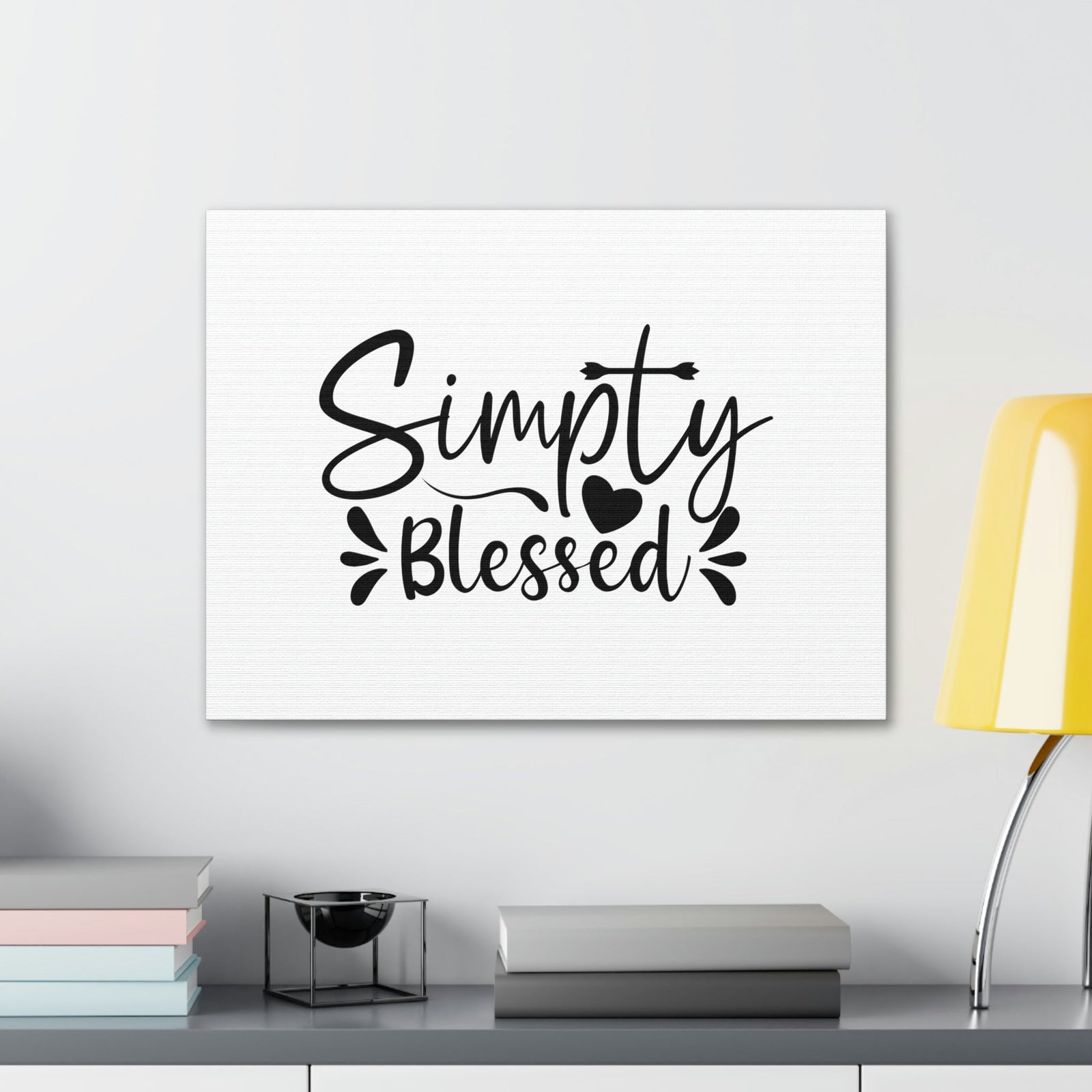 Scripture Walls Simply Blessed Psalms 67:7 Heart & Cross Christian Wall Art Bible Verse Print Ready to Hang Unframed-Express Your Love Gifts
