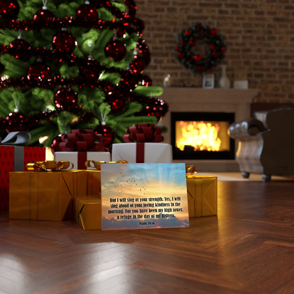 Scripture Walls Sing of Your Strength Psalm 59:16 Bible Verse Canvas Christian Wall Art Ready to Hang Unframed-Express Your Love Gifts