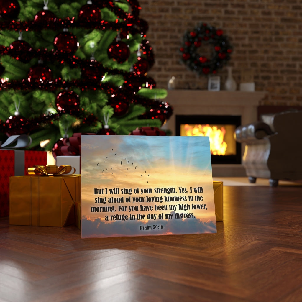 Scripture Walls Sing of Your Strength Psalm 59:16 Bible Verse Canvas Christian Wall Art Ready to Hang Unframed-Express Your Love Gifts