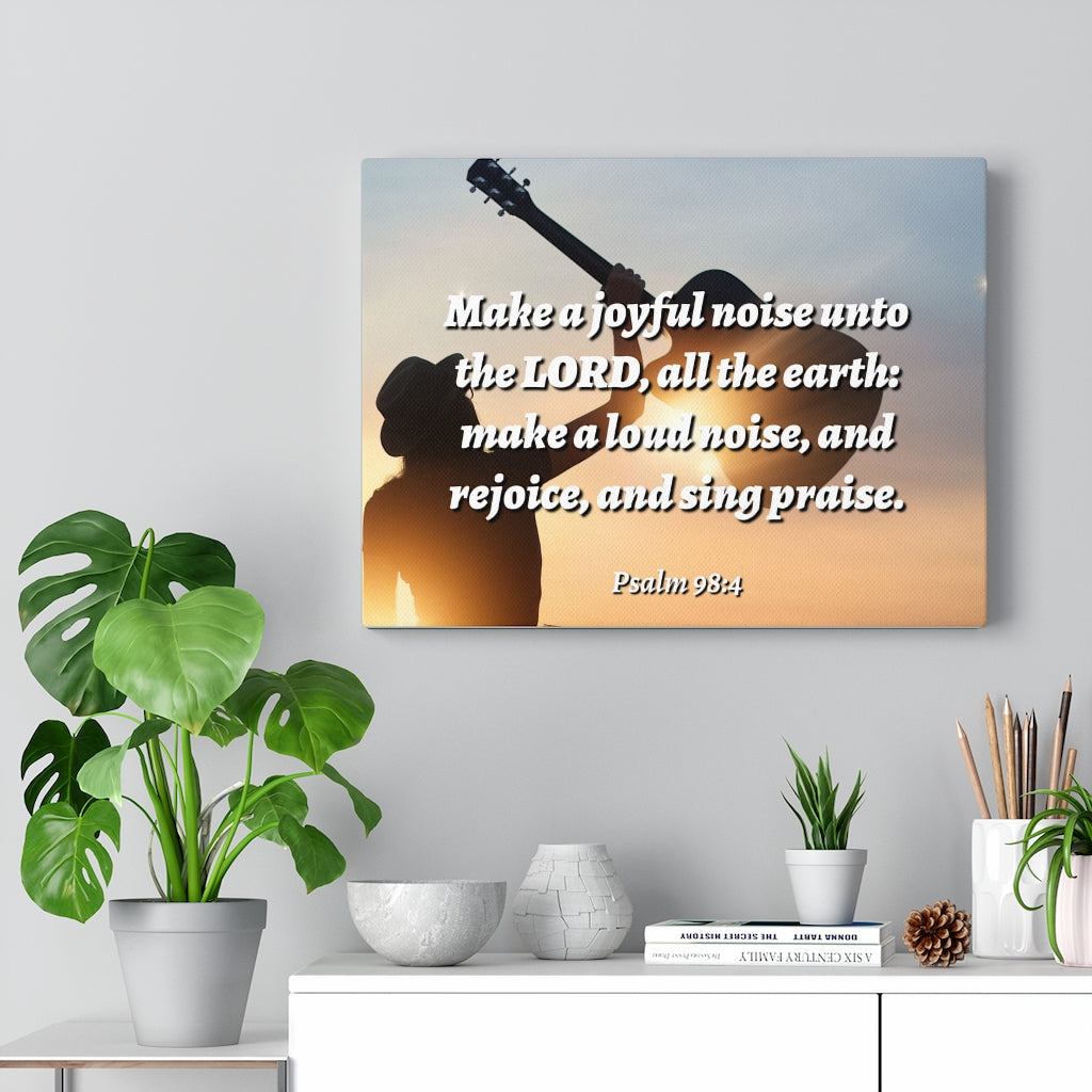 Scripture Walls Sing Praise Psalm 98:4 Bible Verse Canvas Christian Wall Art Ready to Hang Unframed-Express Your Love Gifts