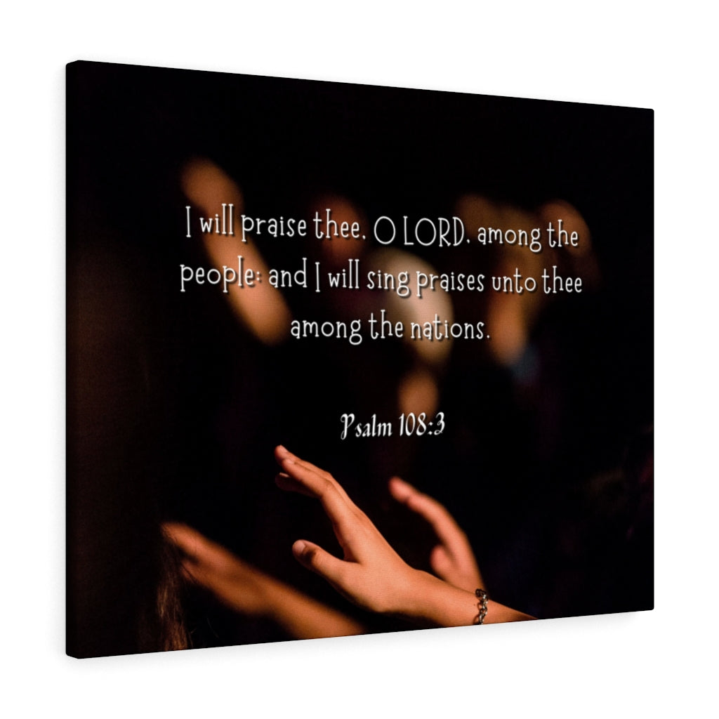 Scripture Walls Sing Praises Psalm 108:3 Bible Verse Canvas Christian Wall Art Ready to Hang Unframed-Express Your Love Gifts