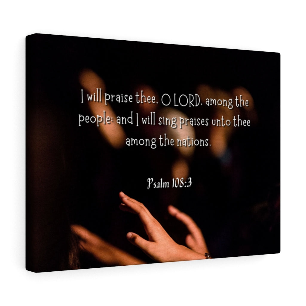 Scripture Walls Sing Praises Psalm 108:3 Bible Verse Canvas Christian Wall Art Ready to Hang Unframed-Express Your Love Gifts