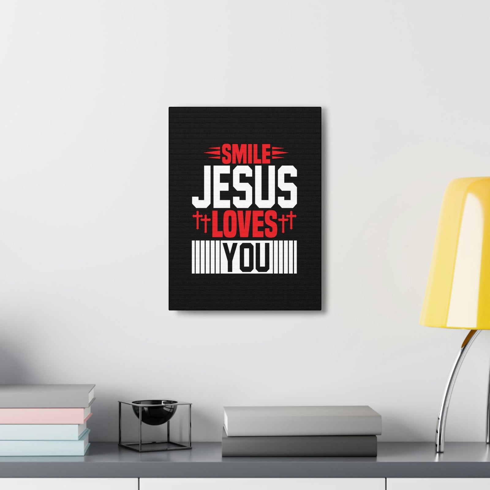 Scripture Walls Smile, Jesus Loves You John 1:12 Christian Wall Art Bible Verse Print Ready to Hang Unframed-Express Your Love Gifts