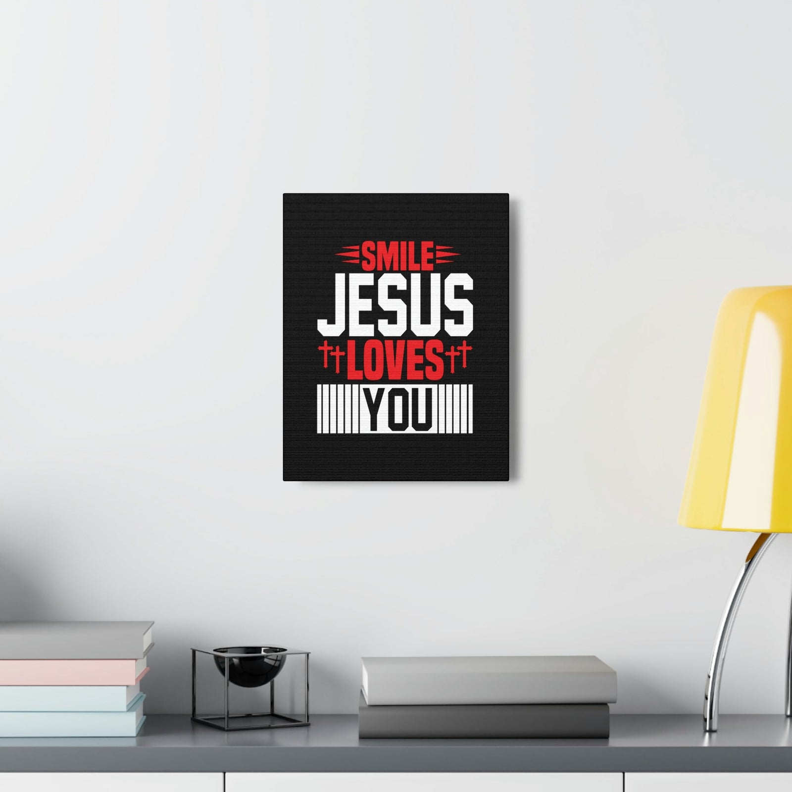 Scripture Walls Smile, Jesus Loves You John 1:12 Christian Wall Art Bible Verse Print Ready to Hang Unframed-Express Your Love Gifts