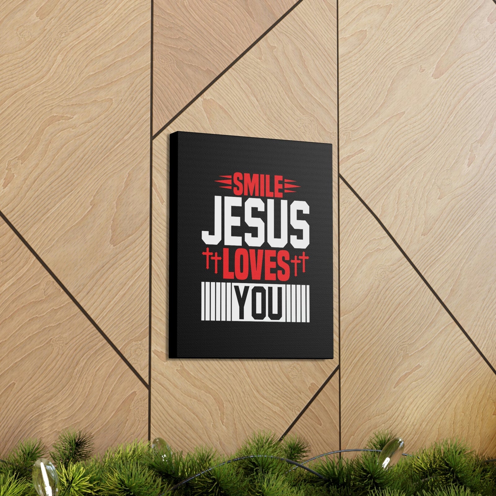 Scripture Walls Smile, Jesus Loves You John 1:12 Christian Wall Art Bible Verse Print Ready to Hang Unframed-Express Your Love Gifts