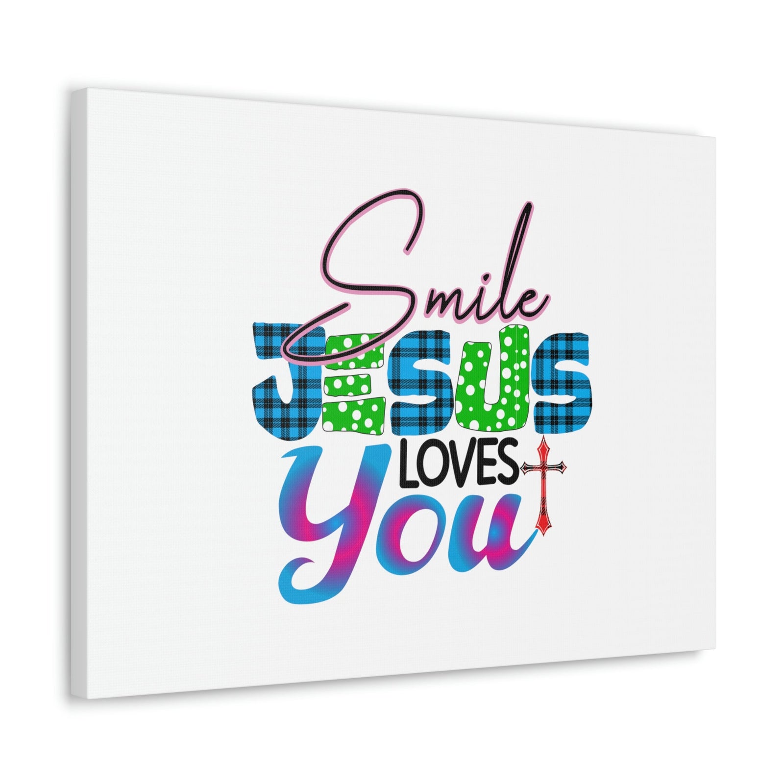 Scripture Walls Smile Jesus Loves You John 3:16 Cross Christian Wall Art Bible Verse Print Ready to Hang Unframed-Express Your Love Gifts
