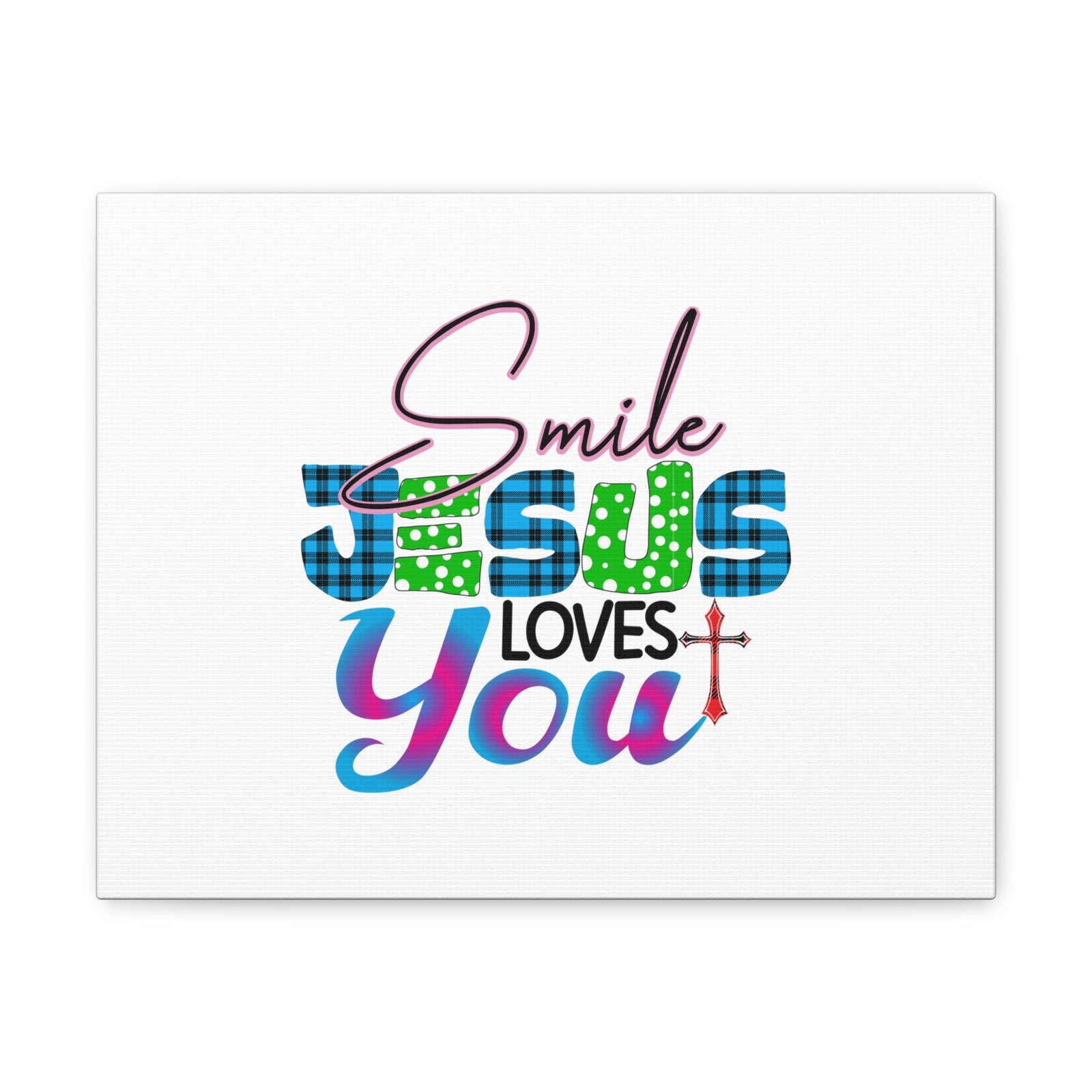 Scripture Walls Smile Jesus Loves You John 3:16 Cross Christian Wall Art Bible Verse Print Ready to Hang Unframed-Express Your Love Gifts