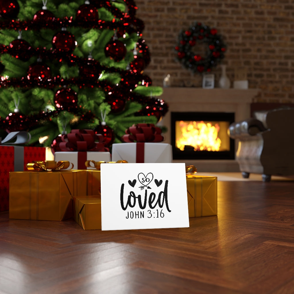 Scripture Walls So Loved Heart John 3:16 Bible Verse Canvas Christian Wall Art Ready to Hang Unframed-Express Your Love Gifts