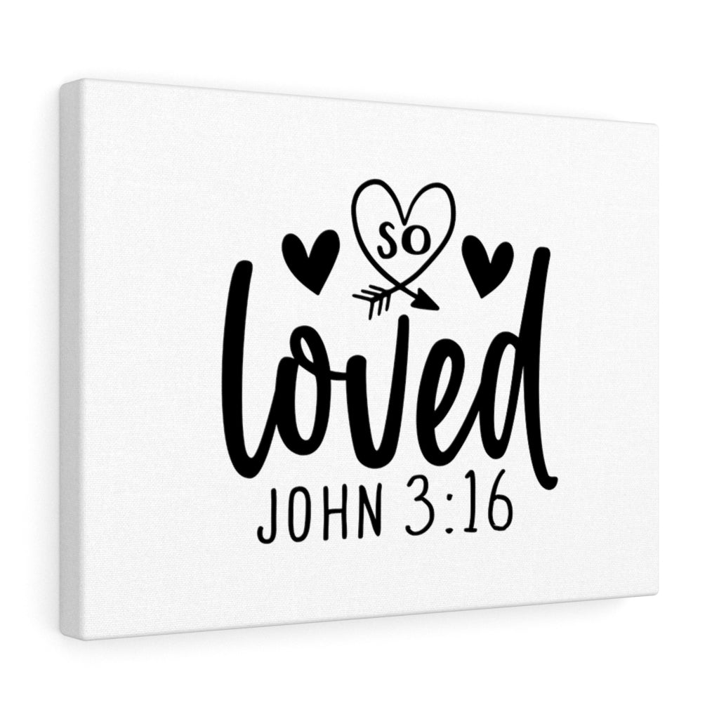 Scripture Walls So Loved Heart John 3:16 Bible Verse Canvas Christian Wall Art Ready to Hang Unframed-Express Your Love Gifts