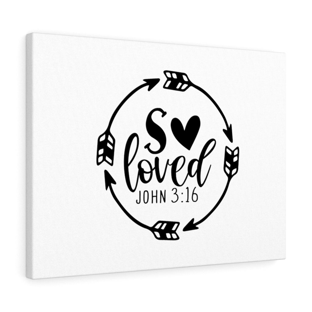 Scripture Walls So Loved John 3:16 Bible Verse Canvas Christian Wall Art Ready to Hang Unframed-Express Your Love Gifts
