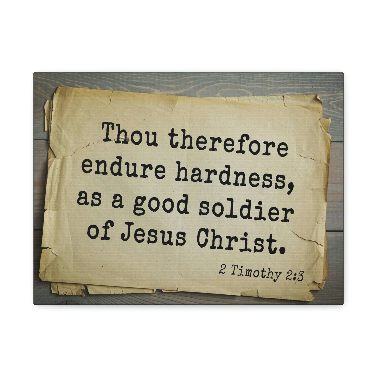 Scripture Walls Soldier Of Jesus Christ 2 Timothy 2:3 Bible Verse Canvas Christian Wall Art Bible Verse Print Ready To Hang Unframed-Express Your Love Gifts