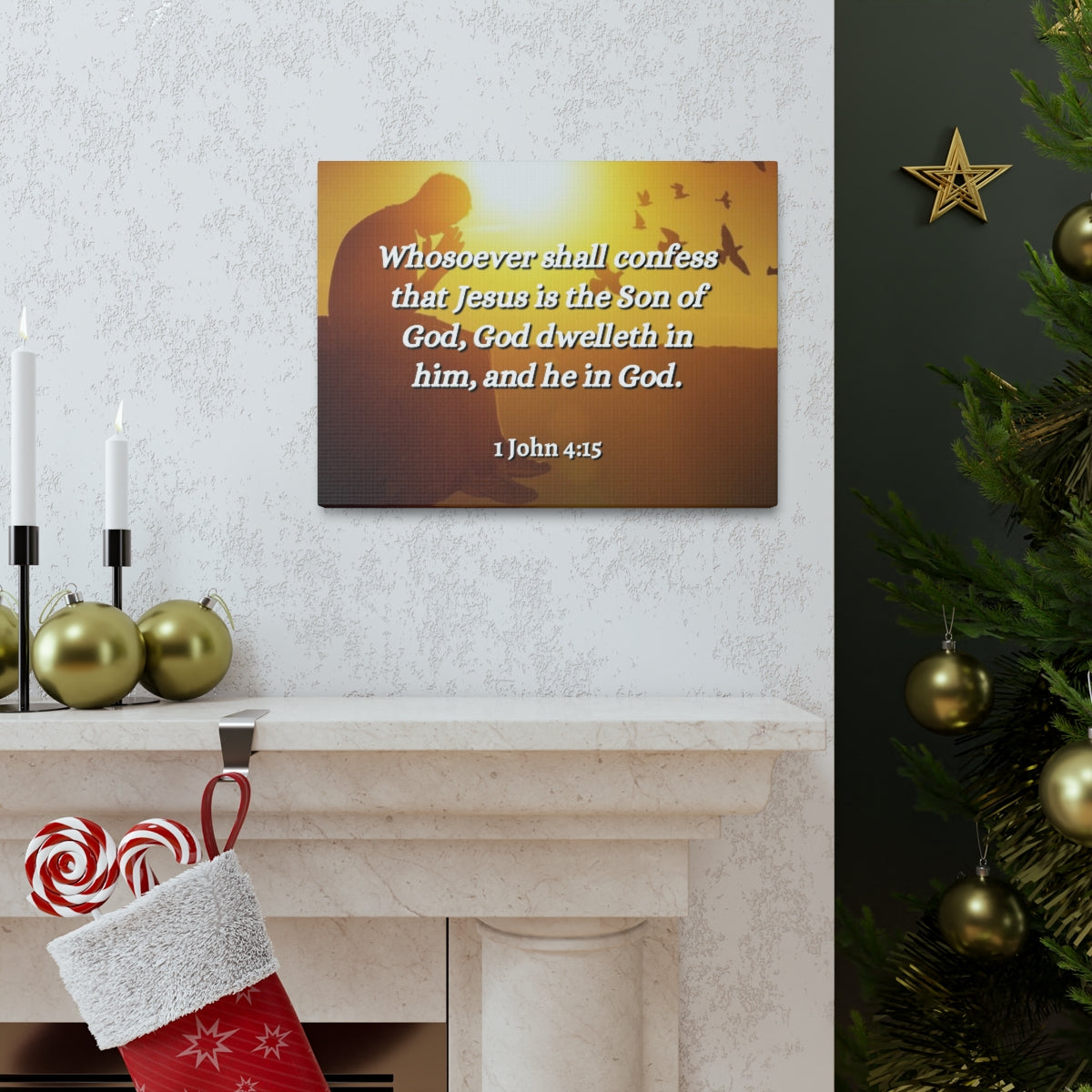 Scripture Walls Son Of God 1 John 4:15 Christian Wall Art Bible Verse Print Ready to Hang Unframed-Express Your Love Gifts