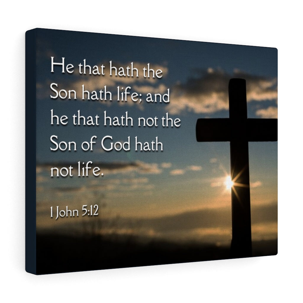 Scripture Walls Son Of God 1 John 5:12 Bible Verse Canvas Christian Wall Art Ready to Hang Unframed-Express Your Love Gifts