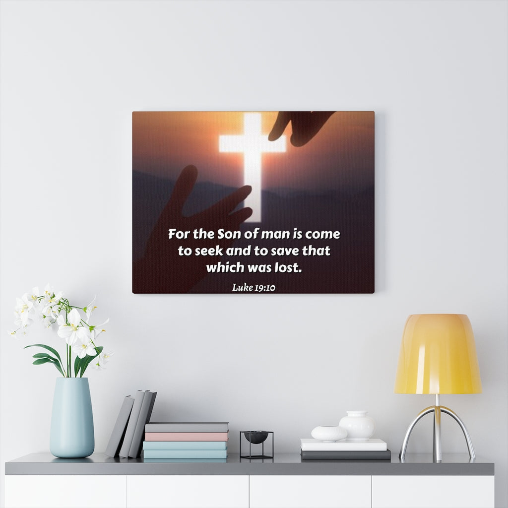 Scripture Walls Son Of Man Luke 19:10 Bible Verse Canvas Christian Wall Art Ready to Hang Unframed-Express Your Love Gifts