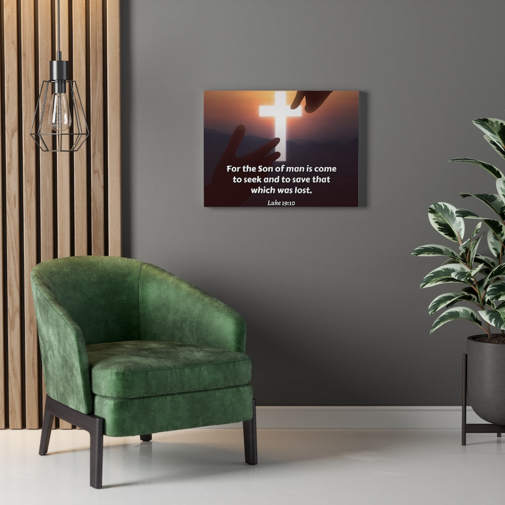 Scripture Walls Son Of Man Luke 19:10 Bible Verse Canvas Christian Wall Art Ready to Hang Unframed-Express Your Love Gifts